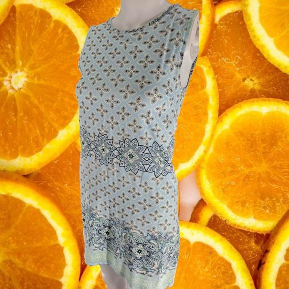 Miami Light and Dark Blue Geometric Shape‎ Dress Size XS